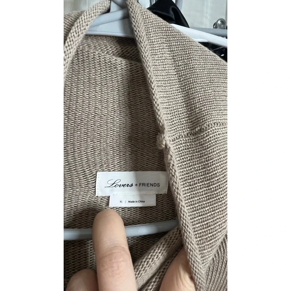 Lovers + Friends Noah‎ Mini Dress Women's XL Taupe Sweater Knit Casual Fall